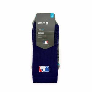 Stance Men's Athletic Crew Socks in Purple & Gray with MLB Logo